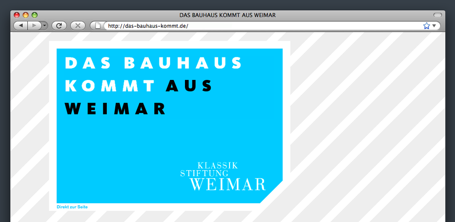 Das Bauhaus kommt aus Weimar – Startseite der Webseite