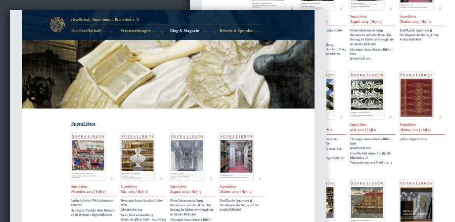 Website »Gesellschaft Anna Amalia Bibliothek e. V.« · SupraLibros Magazin