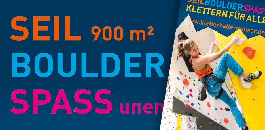 SEIL BOULDER SPASS in der Kletterhalle Weimar – Corporate Design