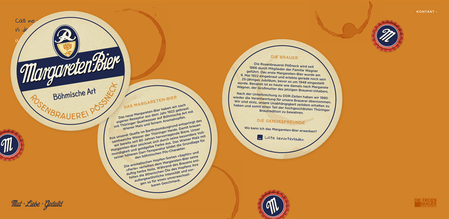 Margareten-Bier aus Pößneck – Website