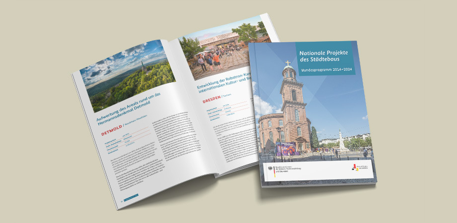 10 Jahre Nationale Projekte Städtebau · Buch 2025 für das Bundesbauministerium · Goldwiege