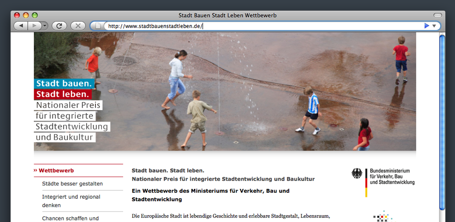 Stadt bauen. Stadt leben. – Website